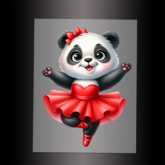 (DTF-11834) BALLERINA PANDA- Garment Transfer