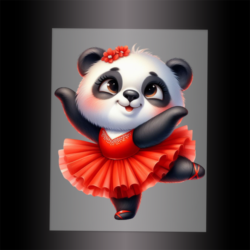 (DTF-11836) BALLERINA PANDA- Garment Transfer