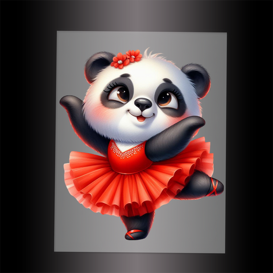 (DTF-11836) BALLERINA PANDA- Garment Transfer