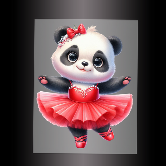 (DTF-11837) BALLERINA PANDA- Garment Transfer