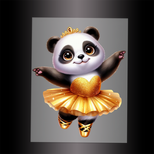(DTF-11839) BALLERINA PANDA- Garment Transfer