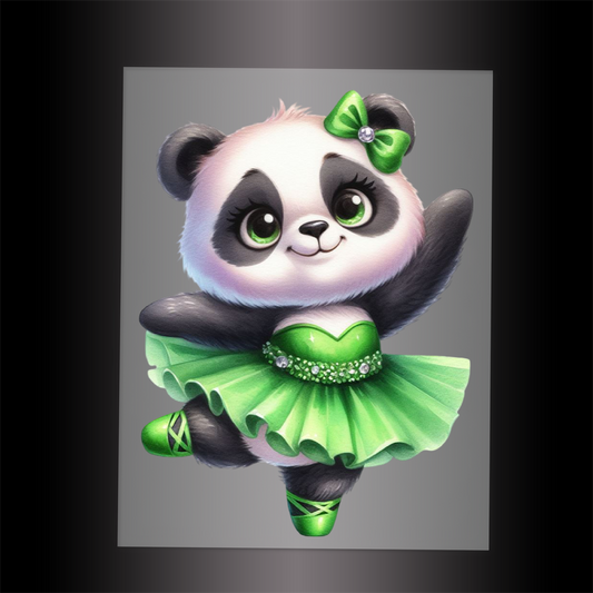 (DTF-11848) BALLERINA PANDA- Garment Transfer
