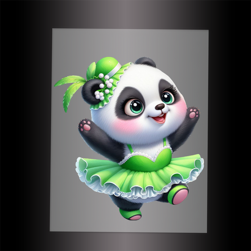 (DTF-11849) BALLERINA PANDA- Garment Transfer