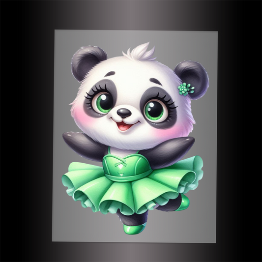 (DTF-11850) BALLERINA PANDA- Garment Transfer