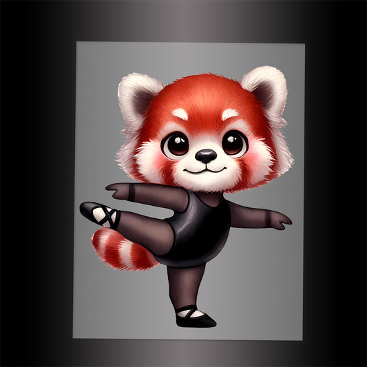 (DTF-11874) BALLERINA RED PANDA- Garment Transfer