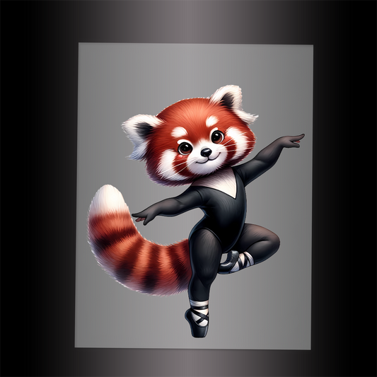 (DTF-11877) BALLERINA RED PANDA- Garment Transfer