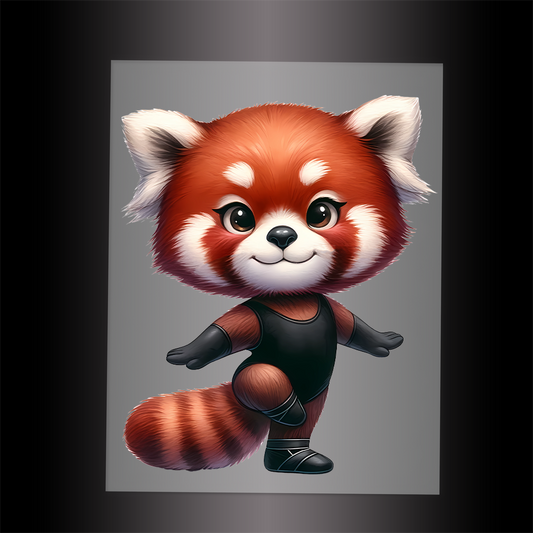 (DTF-11879) BALLERINA RED PANDA- Garment Transfer