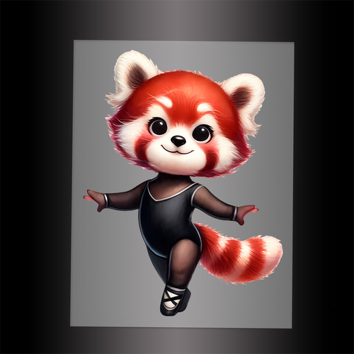 (DTF-11881) BALLERINA RED PANDA- Garment Transfer