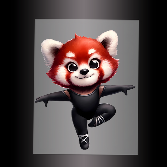 (DTF-11882) BALLERINA RED PANDA- Garment Transfer