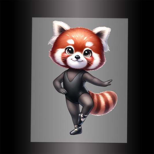 (DTF-11883) BALLERINA RED PANDA- Garment Transfer