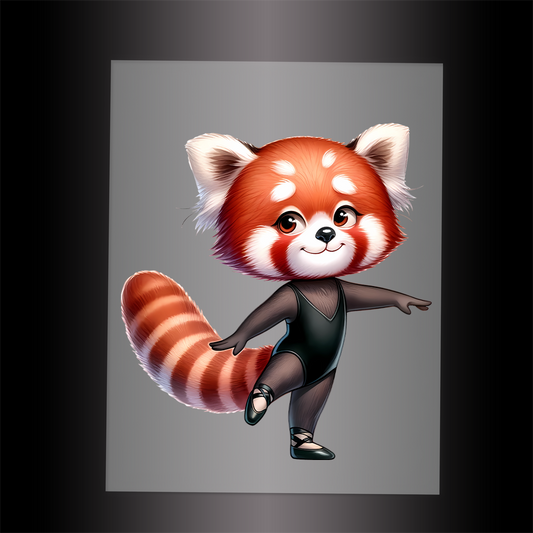 (DTF-11885) BALLERINA RED PANDA- Garment Transfer