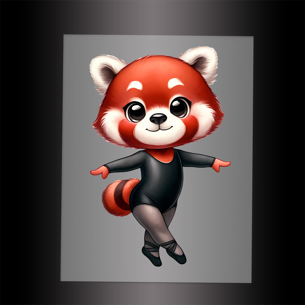 (DTF-11887) BALLERINA RED PANDA- Garment Transfer