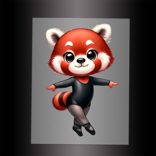 (DTF-11887) BALLERINA RED PANDA- Garment Transfer