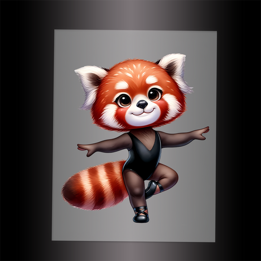 (DTF-11888) BALLERINA RED PANDA- Garment Transfer