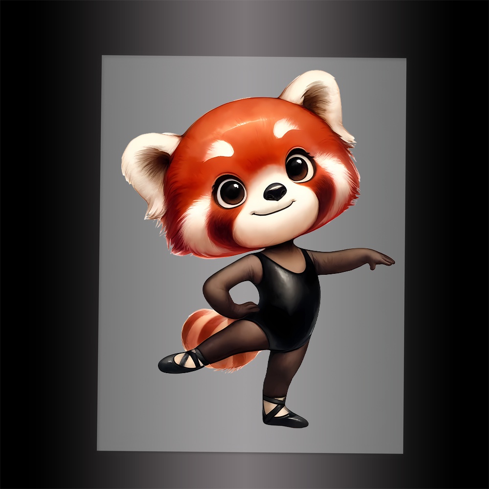 (DTF-11890) BALLERINA RED PANDA- Garment Transfer