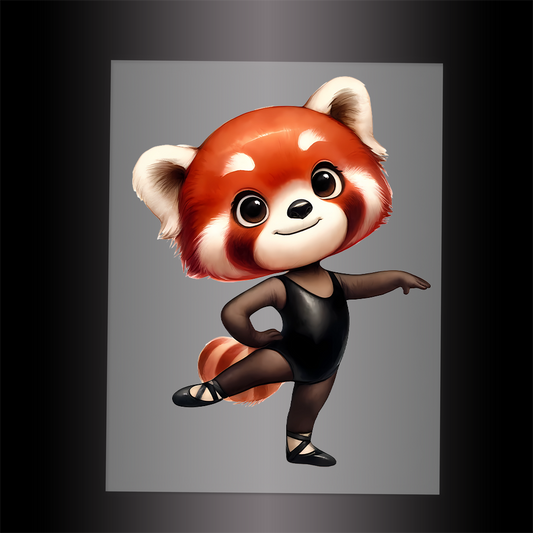 (DTF-11890) BALLERINA RED PANDA- Garment Transfer