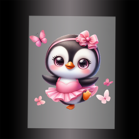 (DTF-12002) BALLERINA PENGUIN - Garment Transfer