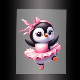 (DTF-12006) BALLERINA PENGUIN - Garment Transfer