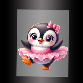 (DTF-12012) BALLERINA PENGUIN - Garment Transfer