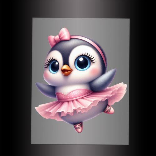 (DTF-12014) BALLERINA PENGUIN - Garment Transfer