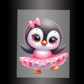 (DTF-12015) BALLERINA PENGUIN - Garment Transfer