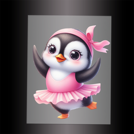 (DTF-12016) BALLERINA PENGUIN - Garment Transfer