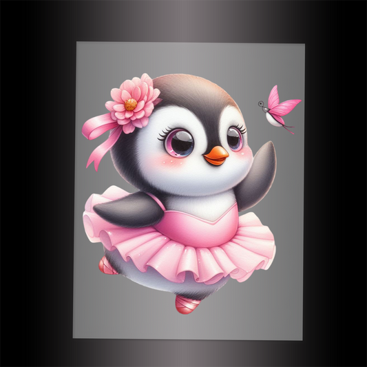 (DTF-12021) BALLERINA PENGUIN - Garment Transfer