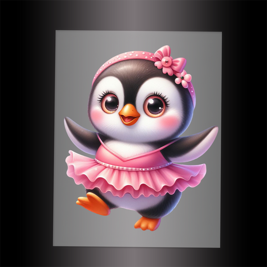 (DTF-12027) BALLERINA PENGUIN - Garment Transfer