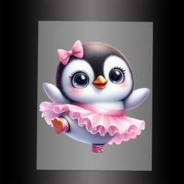 (DTF-12028) BALLERINA PENGUIN - Garment Transfer