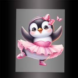 (DTF-12029) BALLERINA PENGUIN - Garment Transfer