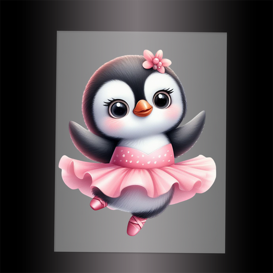 (DTF-12030) BALLERINA PENGUIN - Garment Transfer