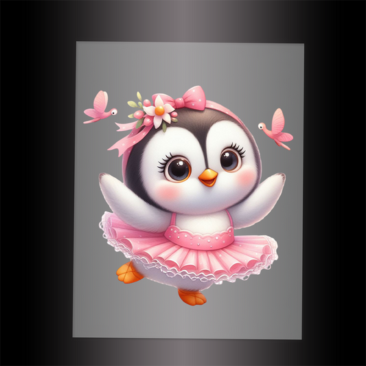 (DTF-12031) BALLERINA PENGUIN - Garment Transfer