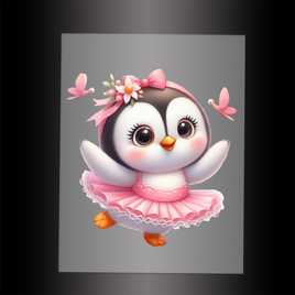 (DTF-12031) BALLERINA PENGUIN - Garment Transfer