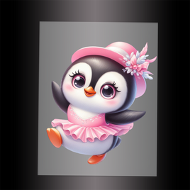 (DTF-12033) BALLERINA PENGUIN - Garment Transfer