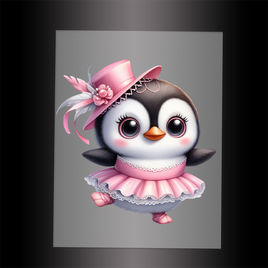 (DTF-12034) BALLERINA PENGUIN - Garment Transfer