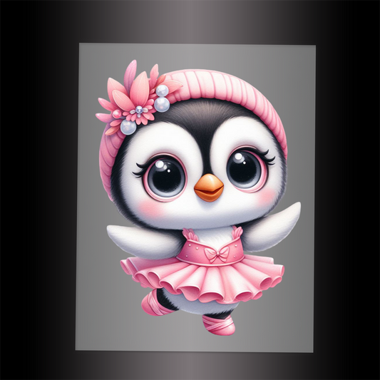 (DTF-12035) BALLERINA PENGUIN - Garment Transfer