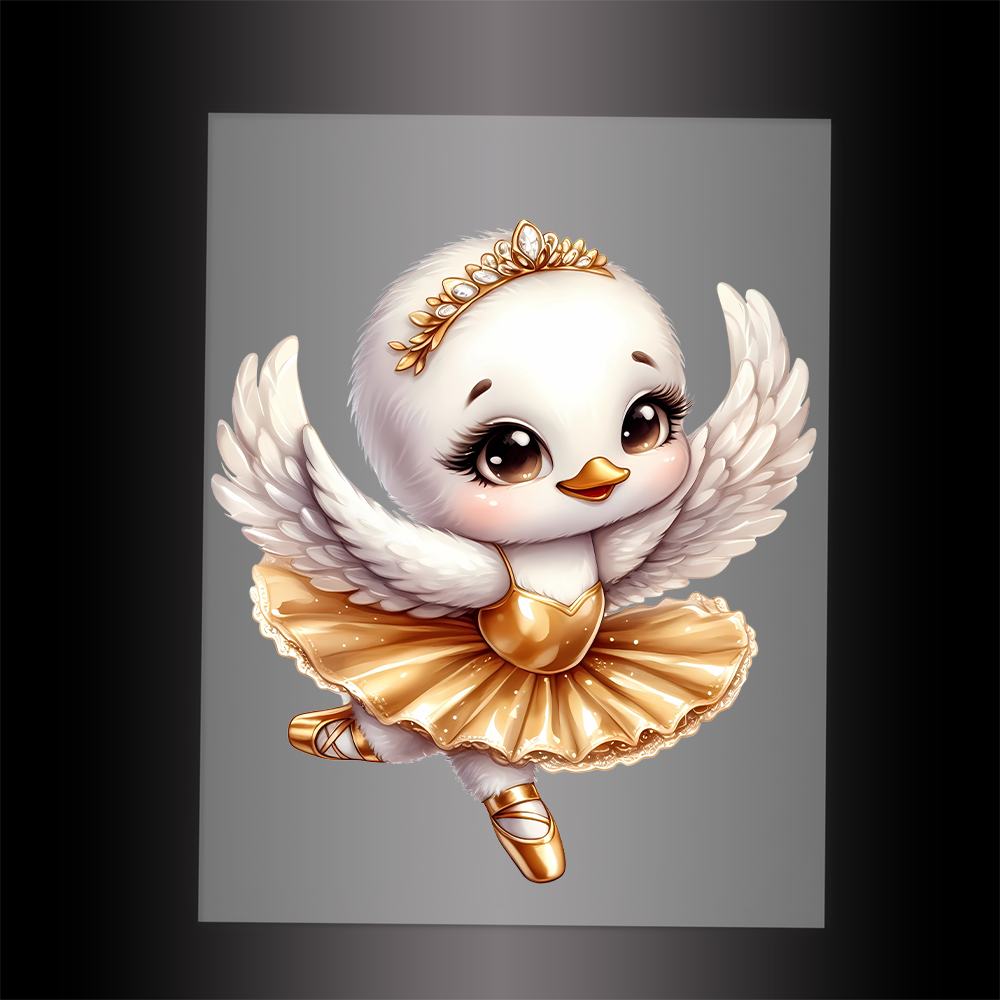 (DTF-12200) BALLERINA SWAN - Garment Transfer