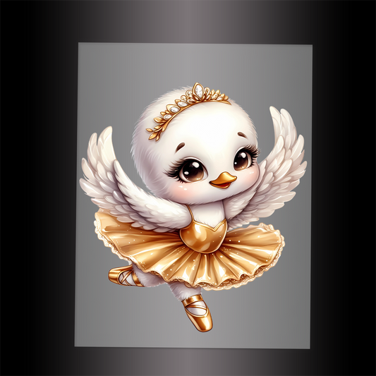 (DTF-12200) BALLERINA SWAN - Garment Transfer