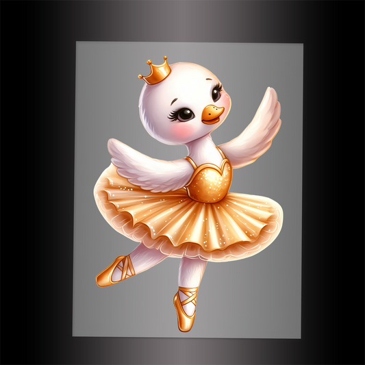 (DTF-12201) BALLERINA SWAN - Garment Transfer