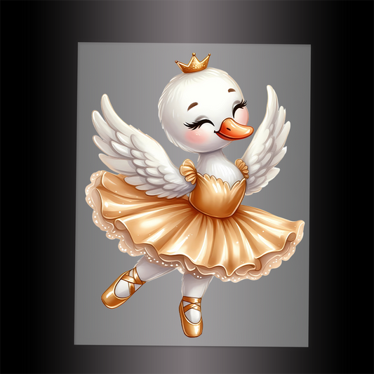 (DTF-12202) BALLERINA SWAN - Garment Transfer