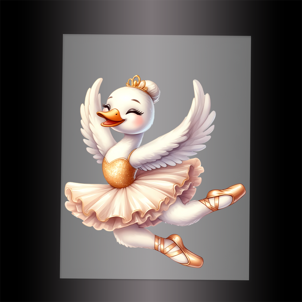 (DTF-12203) BALLERINA SWAN - Garment Transfer