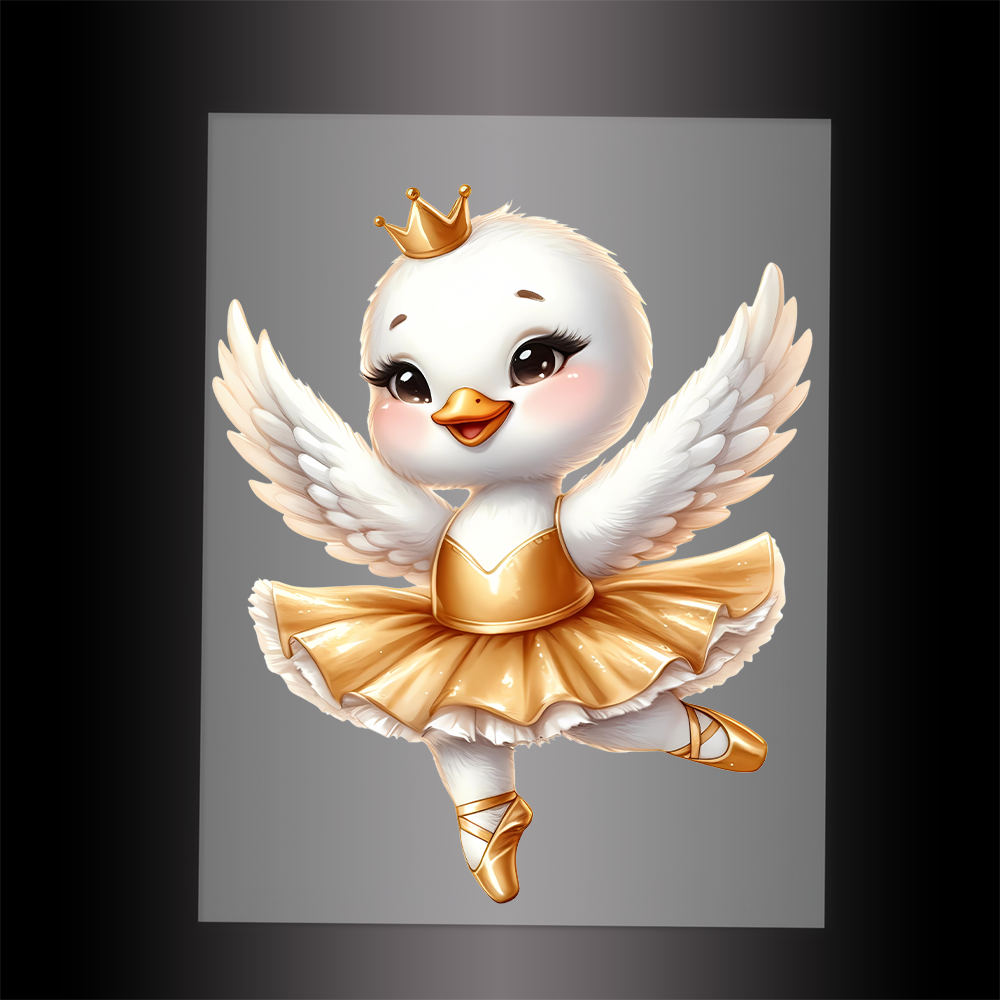 (DTF-12204) BALLERINA SWAN - Garment Transfer
