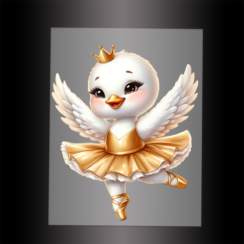 (DTF-12204) BALLERINA SWAN - Garment Transfer