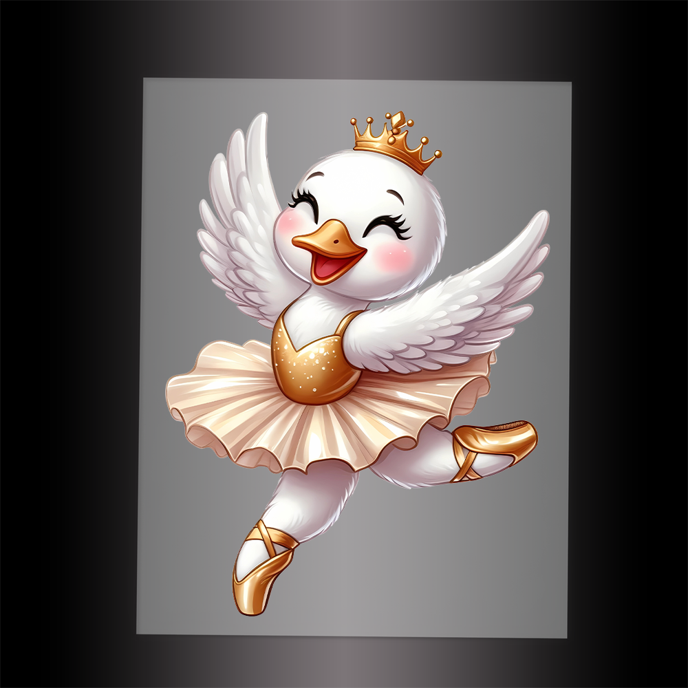 (DTF-12205) BALLERINA SWAN - Garment Transfer