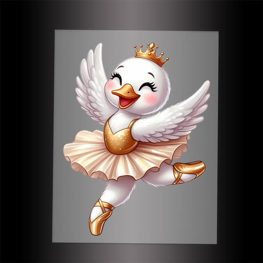 (DTF-12205) BALLERINA SWAN - Garment Transfer