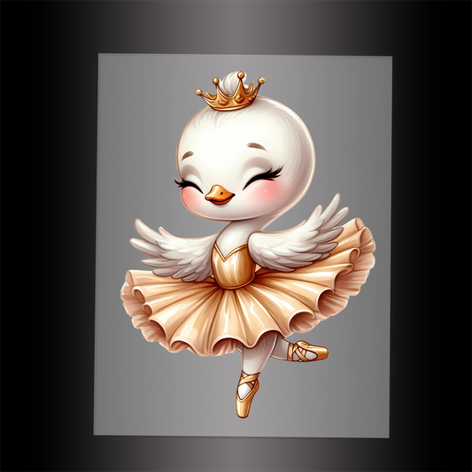 (DTF-12206) BALLERINA SWAN - Garment Transfer