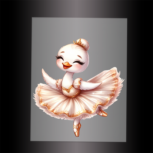 (DTF-12207) BALLERINA SWAN - Garment Transfer
