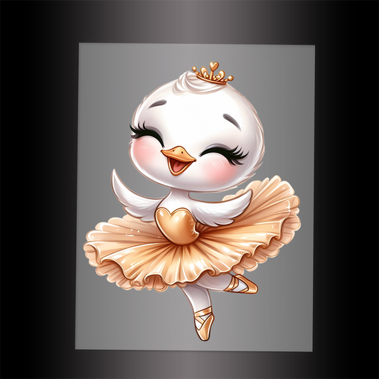 (DTF-12208) BALLERINA SWAN - Garment Transfer
