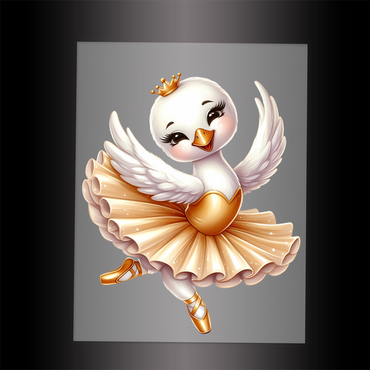 (DTF-12211) BALLERINA SWAN - Garment Transfer