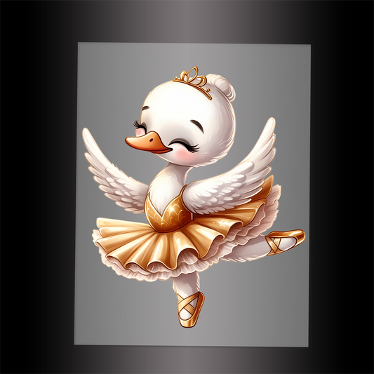(DTF-12212) BALLERINA SWAN - Garment Transfer